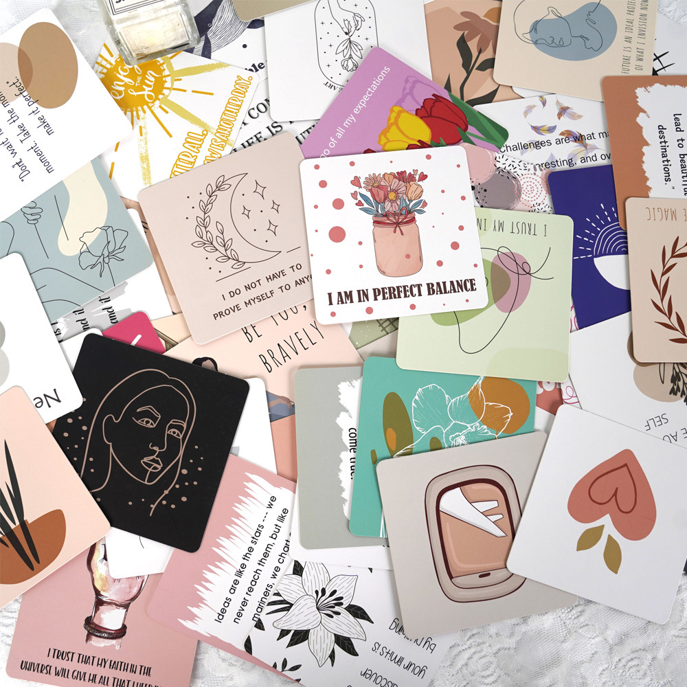 Picture of Cross-border New Products Encourage Greeting Cards 50 European and American Women Definitely Positive ins English Cartoon Set Inspirational Cards