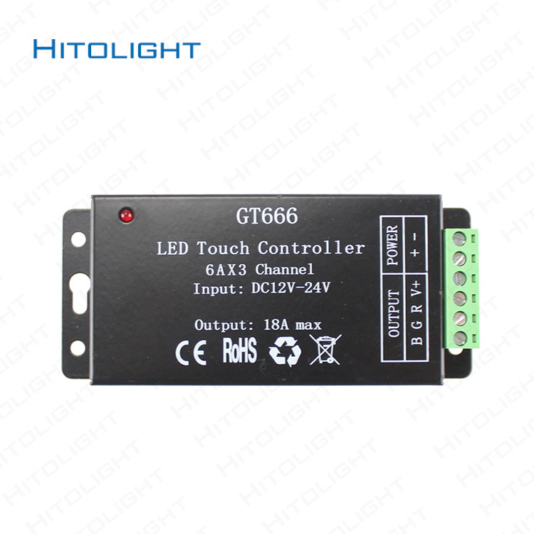 Picture of Xilai lamp RF wireless RF touch led controller GT666 colorful RGB light with high power 18A remote control