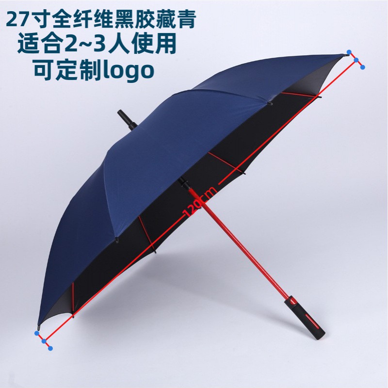 Picture of Manufacturers wholesale a large number of oversized double straight rod sun umbrella wind-resistant strong long handle advertising business umbrella customization