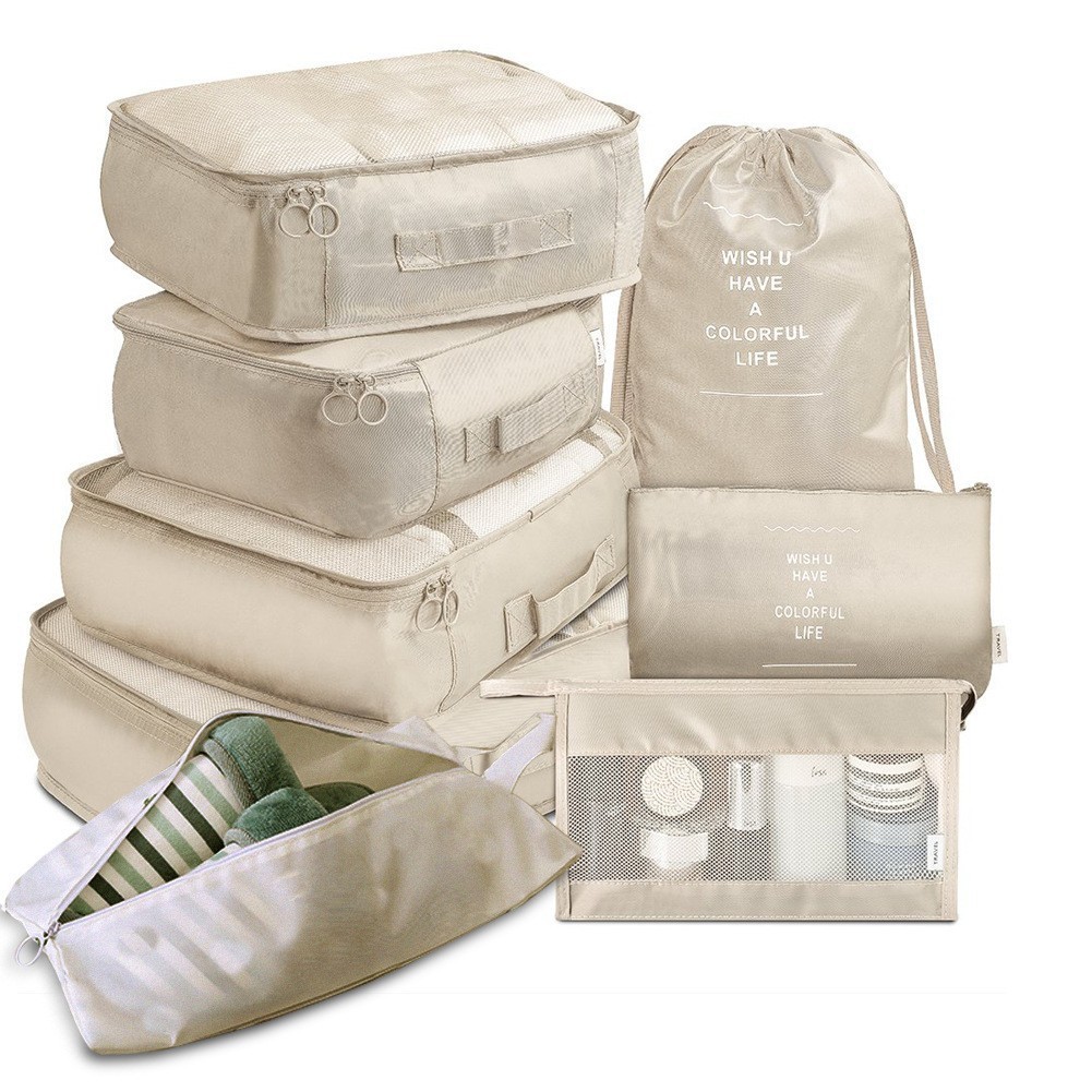 Travel Eight-piece Storage Bag Clothes Organizer Storage Bag Portable Large Capacity Luggage Classified Storage Clothes Bag