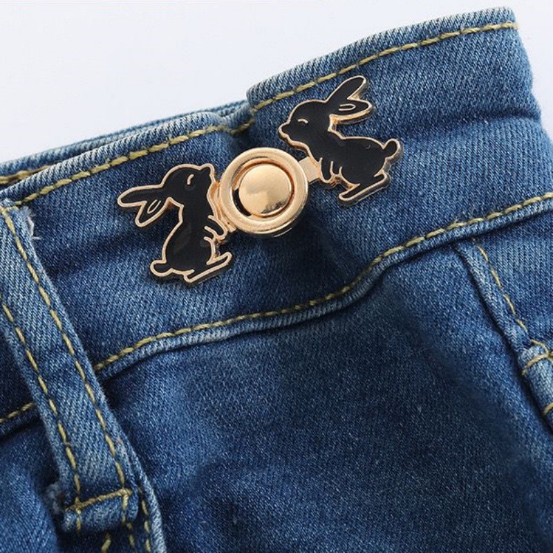 Picture of Chinese Knot Waist Buckle Pair Buckle Flat Bottom Removable Nail-free Seam-free Button Girl's Trouser Skirt Waist Size Change Artifact