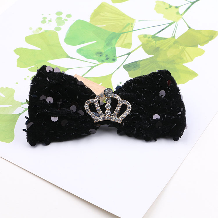 Picture of Children's Sequin Bow Hairpin Korean Elegant Little Girl Crown Stereo Hairpin Girls' Top Clip diy Hair Accessories