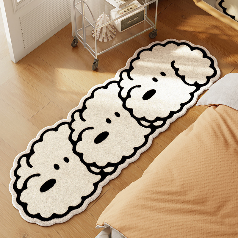 Picture of Cute Cartoon Cat Cashmere Carpet Ins Princess Bedroom Bedside Blanket Cushioned Cat Sense Balcony Bay Window Mat for Hair
