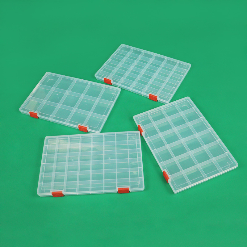 Thickened Fixed 24-Grids 36-Grids Storage Box Divided Button Wax Particle Hardware Parts Packaging Box Jewelry Plastic Box