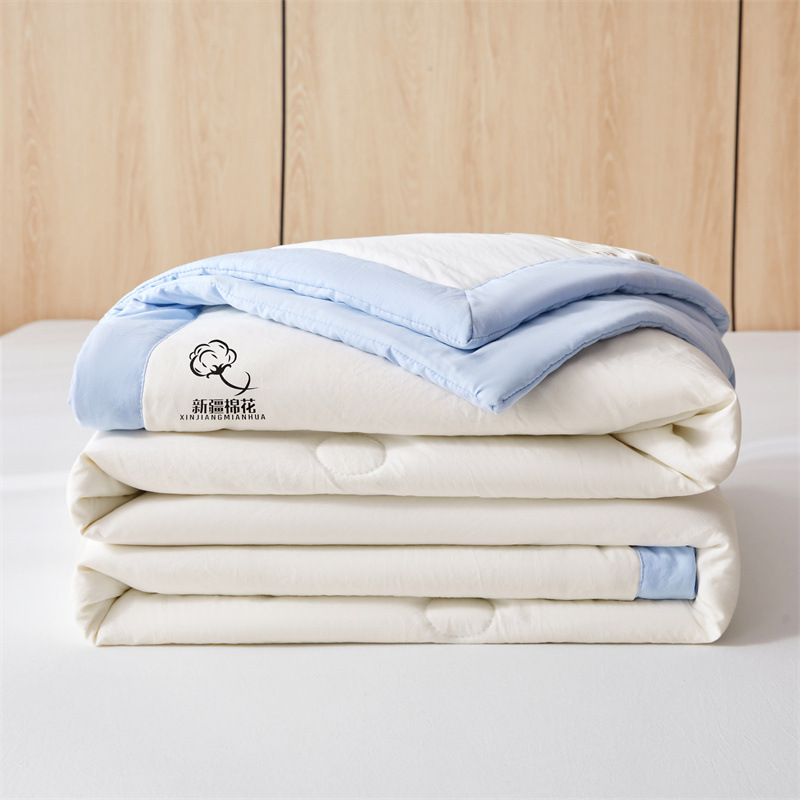 Picture of Class A unprinted wind water washed cotton summer quilt solid color Xinjiang cotton air conditioning quilt machine washable summer cool quilt thin quilt gift