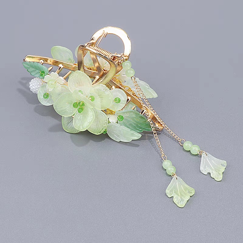 Picture of Ancient Style Hair Accessories for Children, Hanfu Hair Ornaments for Girls, Back-Of-Head Claw Clips, Chinese Style Pendant Hairpins, Butterfly