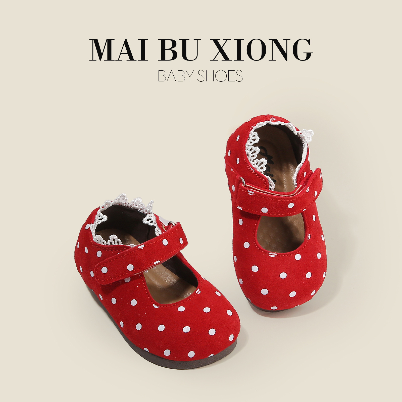 Mabu Bear Baby Girl Princess Shoes Polka Dot Shoes Autumn New Baby Toddler Shoes Girls Shoes Soft Sole Children