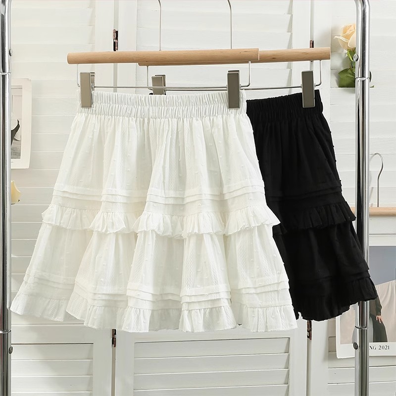 White Short Skirt Women's Summer 2025 New Ballet Style Cake Skirt High Waist Slimming Fashionable A- Line Tully Skirt