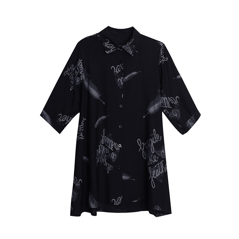 Picture of plus size Women's 2025 Summer Short-sleeved New Fashion Stylish Small Shirt Printed Shirt Elegant Top Shirt