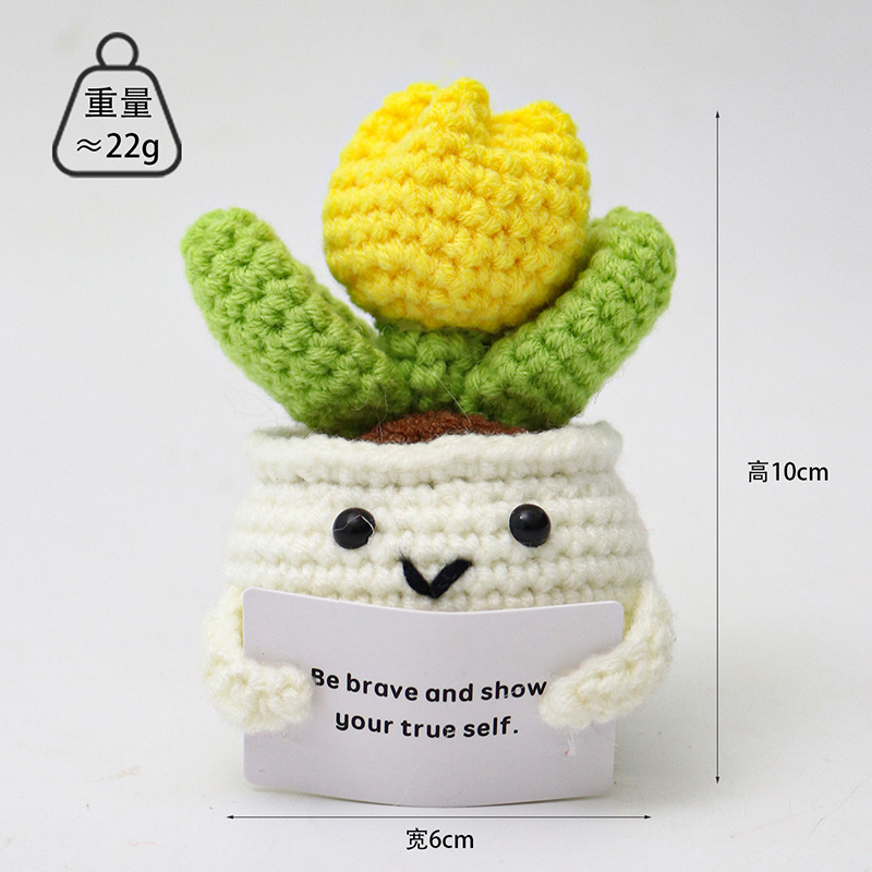 Picture of Cross-Border Hot-Selling Wool Crochet Positive Energy Potato Knitted Wool Cucumber Positive Energy Wool Crocheted Doll Finished Product
