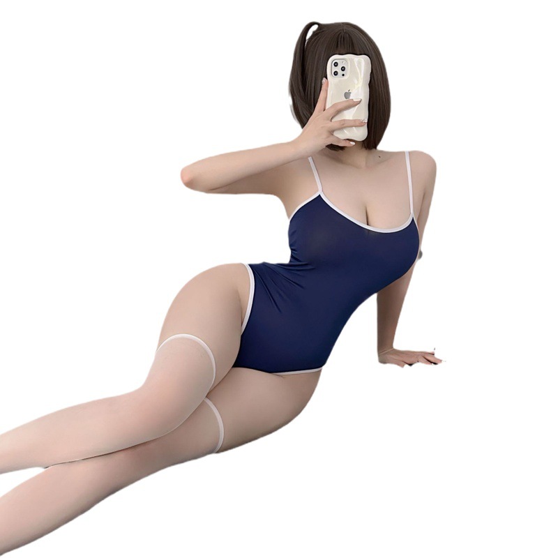 Sleeping Sexy Lingerie Jumpsuit Swimsuit Dead Library Water-Based Transparent Milk Silk Suspender Bodysuit Swimsuit 129