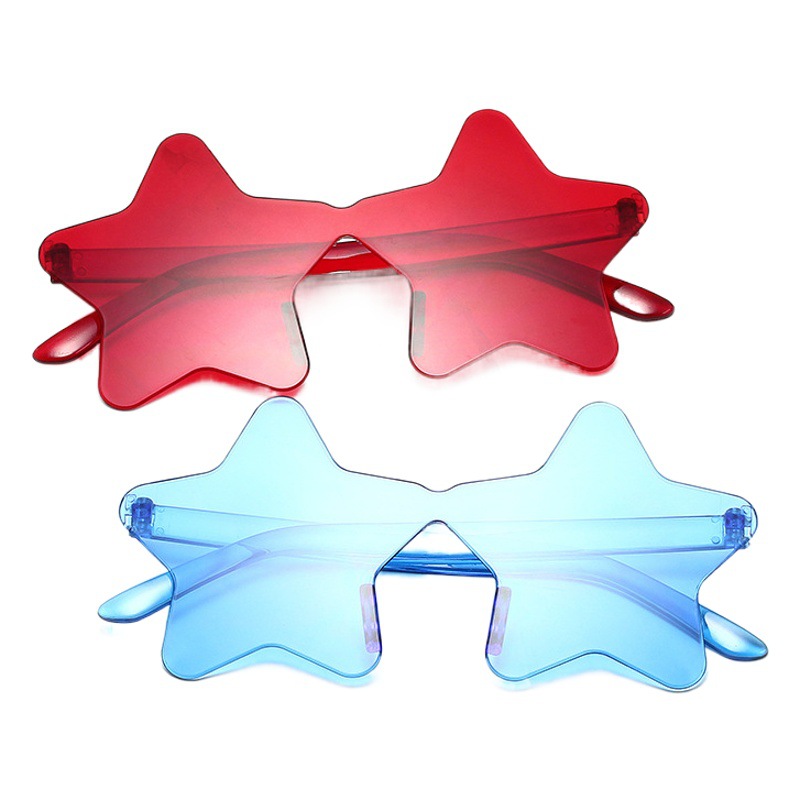 Picture of New fashion personality five-pointed star sunglasses cross-border frameless sunglasses trendy party funny beach sunglasses