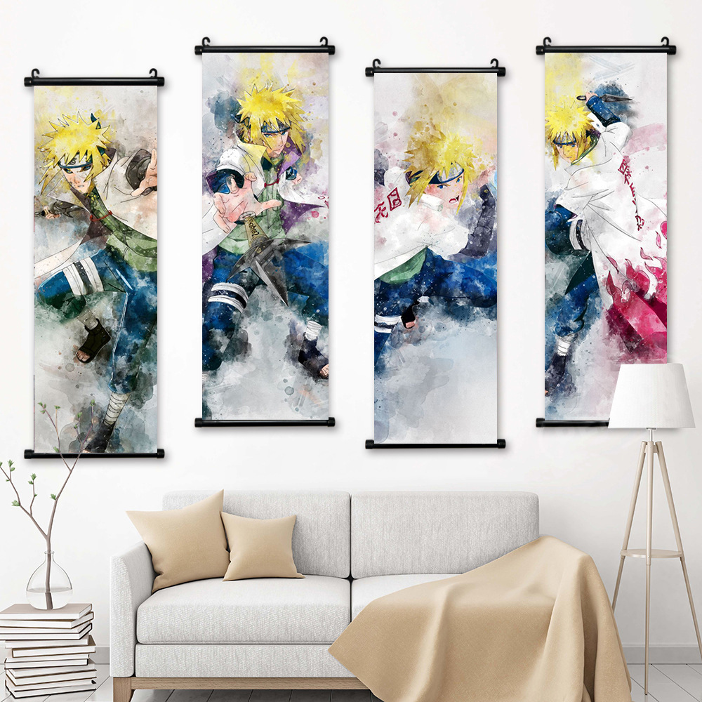 High-Definition Inkjet Animation Naruto Akatsuki Tissue Naruto Wave Feng Shui Door Wall Decoration Painting Can Be Hung Scroll Painting