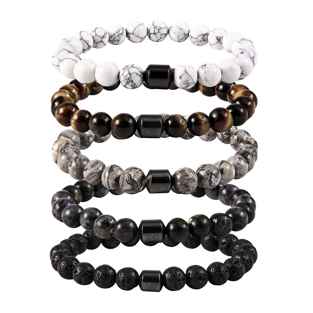 New cross-border hot sale black stone tiger eye beads bracelet stone bracelet magnet magnetic bracelet spot wholesale