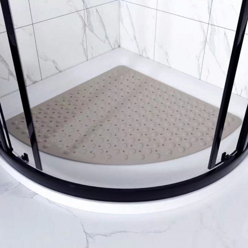 Picture of Fan-Shaped Bathroom Non-Slip Mat Bath Shower Foot Mat Hotel Bathroom Toilet Shower Room Floor Mat Large Massage
