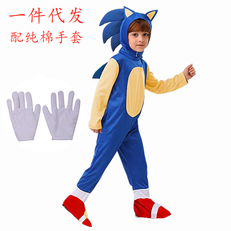 Sonic hedgehog costume children's lightning mouse jumpsuit Anime Sound Boy cosplay game play suit