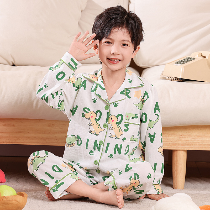 Picture of 2024 New Girls' Pajamas Long Sleeve Cloud Cotton Spring and Autumn Children's Home Clothes suit Big Kids Girls Can Wear Outer