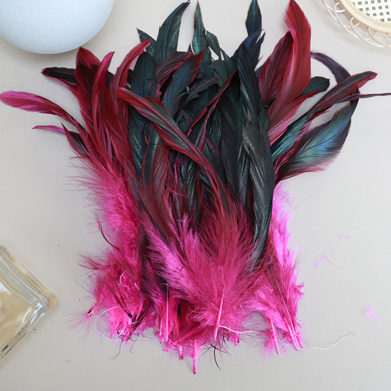 Picture of in stock 50 6-8 inch natural purple swimming feather chicken feather diy handmade accessories shooting props clothing accessories