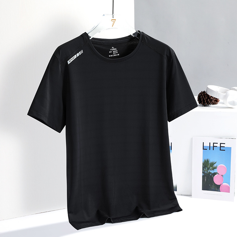 Picture of Summer New Printed Ice Silk T-shirt Men's Sports Leisure Running Fitness Breathable Short-sleeved Men's Outdoor Quick-drying Clothes