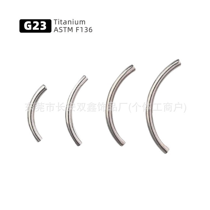 Picture of G23 Titanium Alloy Internally Threaded Curved Barbell Lip Stud Ear Stud F136 Titanium Internally Threaded Eyebrow Stud Ear Cartilage Stud Piercing Jewelry Accessories