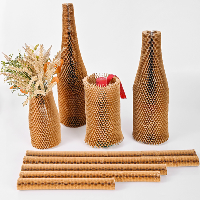 Picture of Red Wine Ceramic Honeycomb Paper Protective Cover Buffer Fragile Goods Honeycomb Paper Cross-Border Fully Degradable Kraft Paper Manufacturer Wholesale
