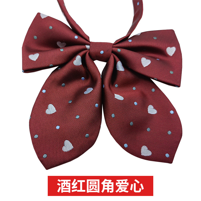 Picture of JK Fresh Japanese Style Knot-free Bow Tie Women's Bow Pointed Dot Pattern Shirt Collar Flower Academy Style Decoration