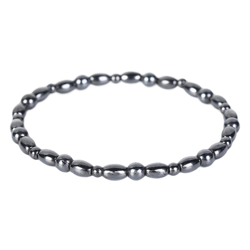 Yingqi popular wish magnetic denier-shaped round beads black gall stone boutique anklet..