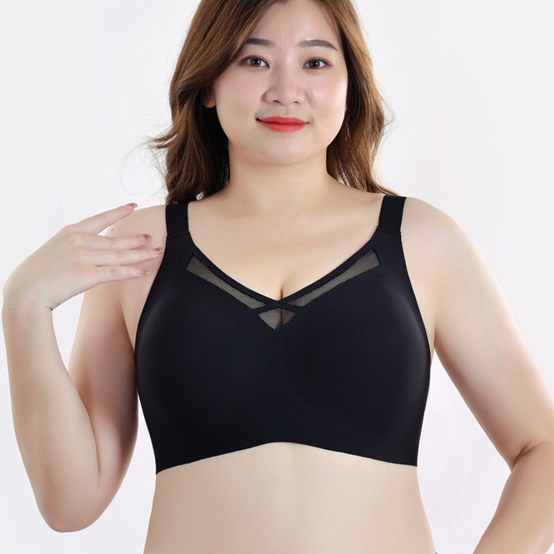C cup jelly underwear women's thin plus size 200kg seamless bra comfortable top collection breast underwear
