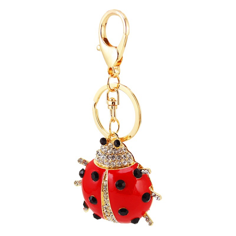 Cute Jewelry Colorfulful Seven-Star Ladybug Keychain Women's Bag Accessories Animal Insect Keychain Girlfriend Accessories 793