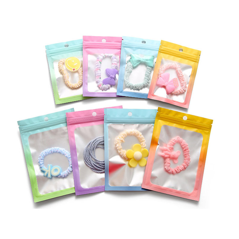 Color aluminum foil bag jewelry gift sample packaging bag exquisite self-sealing bag universal small size sealed bag in stock