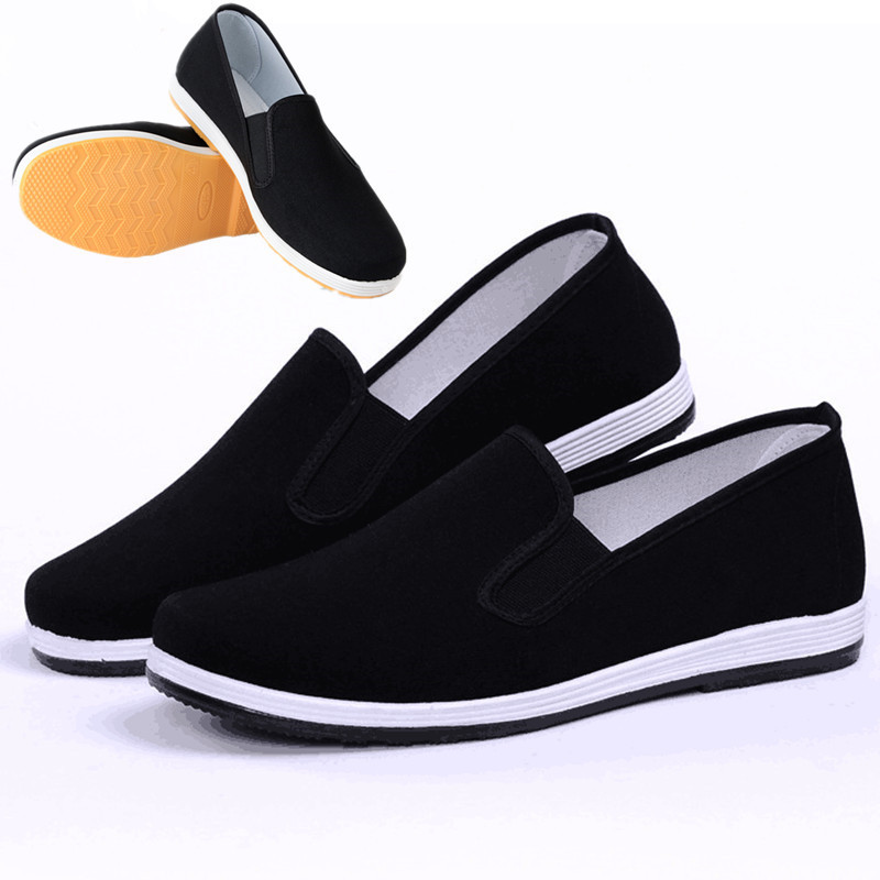 Picture of Old Beijing Cloth Shoes for Men, Thousand-Layer Sole Casual Black Summer Soft Sole Slip-On Loafers, Rubber Sole Shoes Wholesale, Versatile Casual Shoes