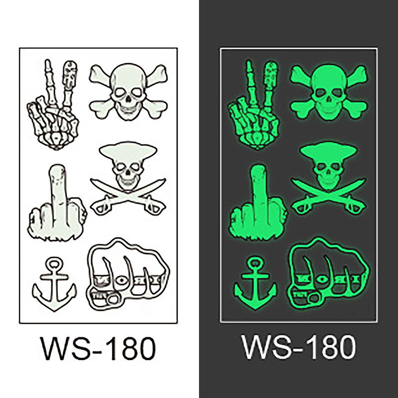 Picture of New Luminous Tattoo Sticker Nightclub Bar Music Festival Carnival Party Tattoo Sticker Note Glow Cool Face Sticker