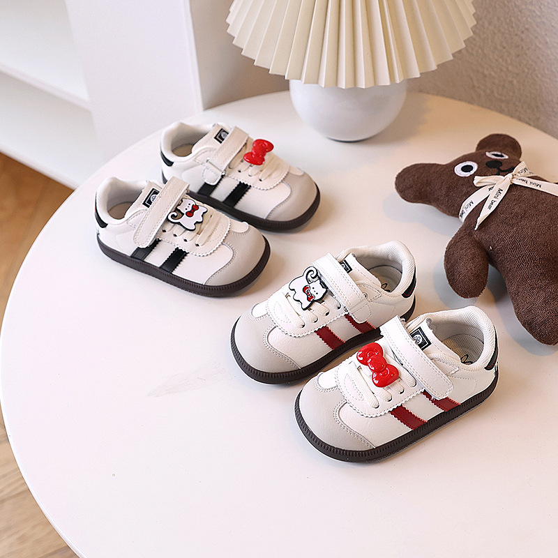 Children's sneaker Spring and Autumn New Children's Shoes Cartoon Girls' Board Shoes Soft Sole Baby's German Training Shoes Casual White Shoes