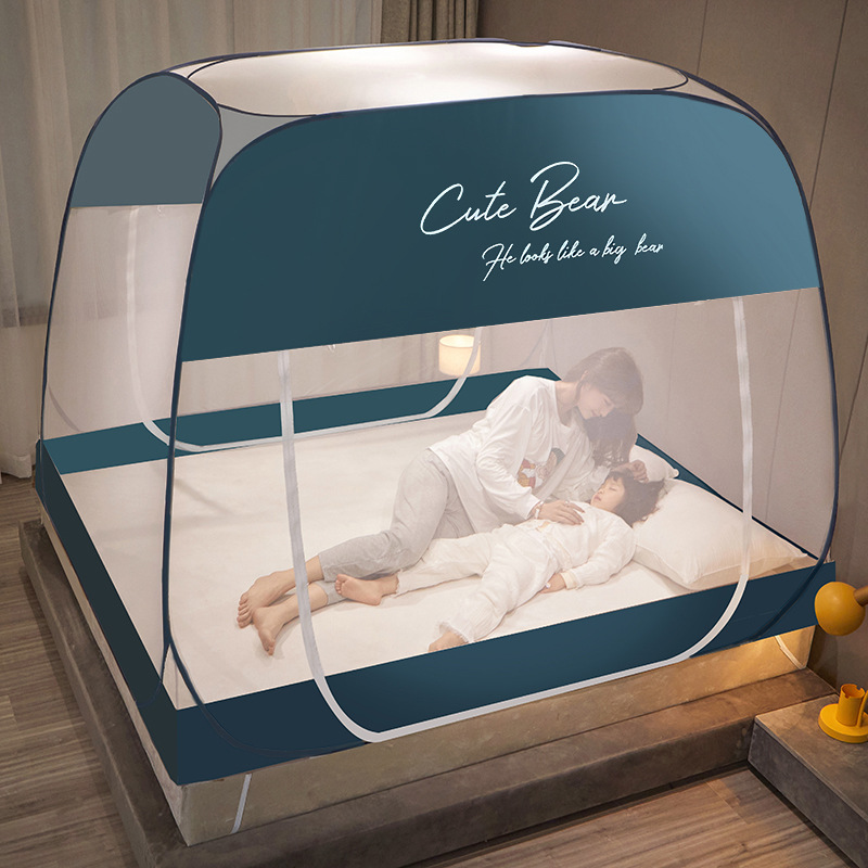 Picture of Mosquito net installation-free Mongolian mosquito net 1 meter 5 bed 1 meter 8 bed foldable removable and washable dust-proof top mesh yarn bottom