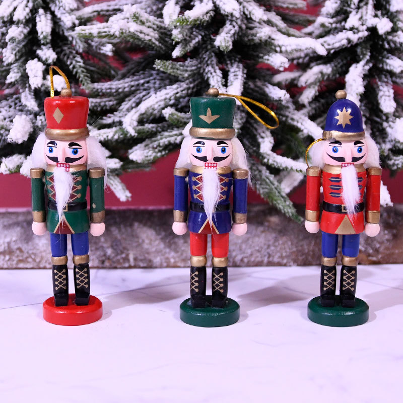 European New Style 13cm Nutcracker Small Pendant Cartoon Doll Christmas Tree Crafts Christmas Decorations