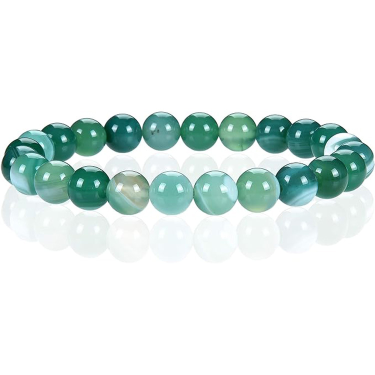 Picture of Zhou Lianfa 32 Color Amazon Crystal Agate Tiger Eye Bracelet Fashion Simple Single Circle Round Bead Cross-border Bracelet Batch