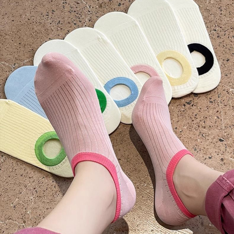 Picture of Socks women's cotton boat socks do not fall with dopamine invisible socks summer shallow mouth heel dispensing socks Zhuji socks