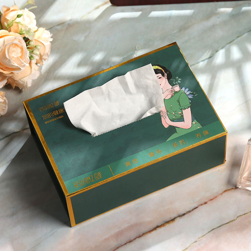 High-End Exquisite Paper Box for Home Living Room and Hotel Accessible Luxury Paper Box Flip-Top Cosmetics Storage Paper Box