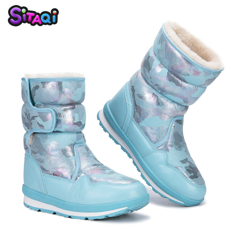 Picture of Nine-color snowflake SiTAQi winter travel parent-child snow boots in the tube children's cotton shoes wholesale and retail