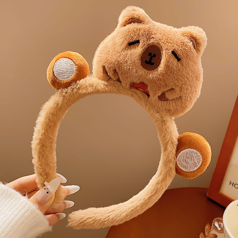 Picture of Special Headband for Face Washing for Women 2025 New Autumn and Winter Cute Bear Headband Hairband Hairpin Hair Accessory Plush Headwear