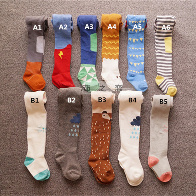 Picture of Spot Spring and Autumn Cotton Baby Pantyhose Cute Boys and Girls One-piece Socks Newborn Baby Big PP Leggings Socks