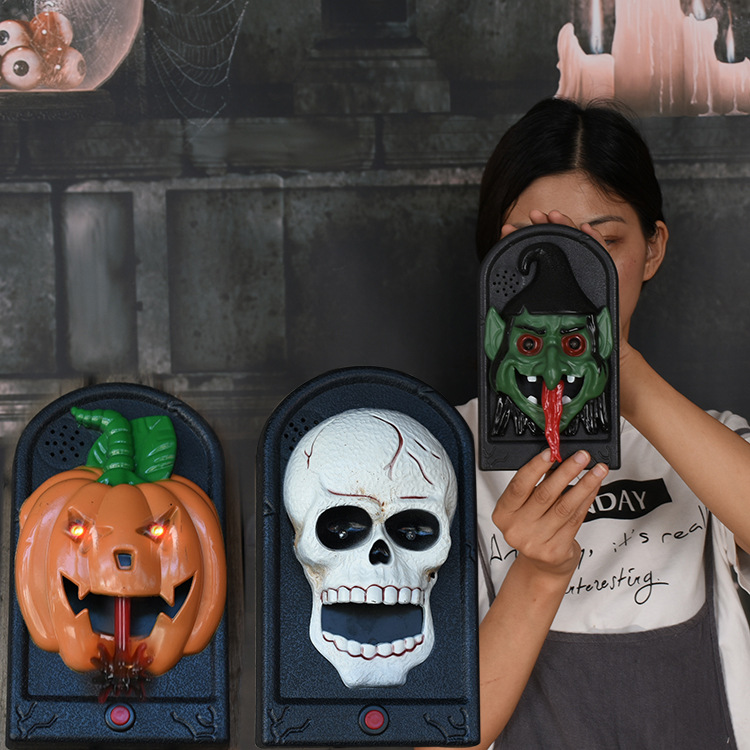 Picture of New Halloween Horror Shape Ghost Eye Doorbell Luminous Haunted House Secret Room Tricky Scary Toy Pendant Wholesale