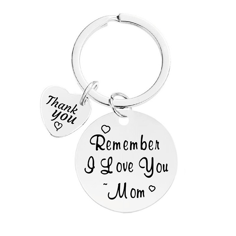 Picture of European and American hot jewelry stainless steel family gift Mother's Day gift lettering stainless steel keychain