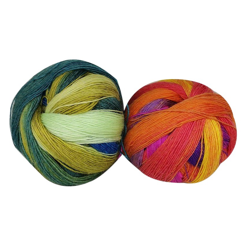 Single-strand 500-meter ball long-segment dyed rainbow thread wool thread ball hand-woven diy shawl sweater scarf thread