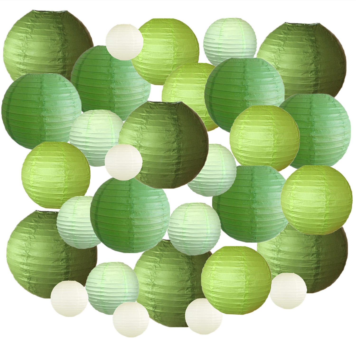 Picture of Spring, Summer, Autumn and Winter Colorfulful Paper Lanterns Round Foldableable Paper Art Combination Set Hanging Lanterns