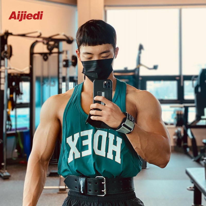 Sports Fitness Vest Men's Shoulder Wide Shoulder Sleeveless T-shirt Breathable Muscle Training Lu Iron Dog Brothers Fashion Brand Loose