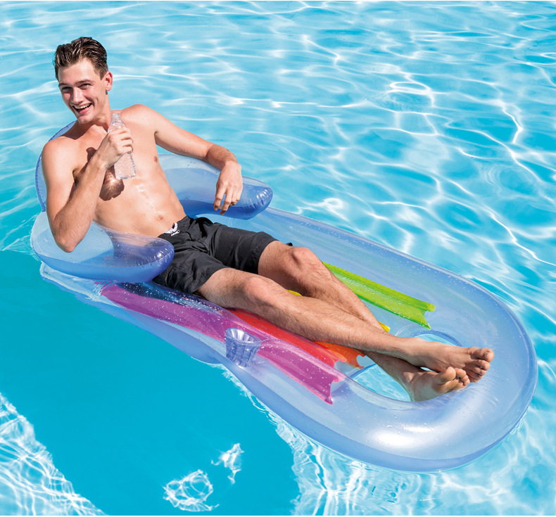 Picture of INTEX58802 Floating Row Water Inflatable Floating Bed Single Person Water Leisure Recliner Inflatable Thickened Beach Mat Equipment