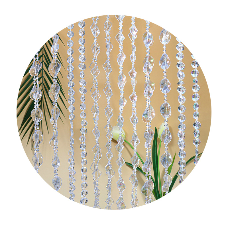 Picture of Acrylic Imitation Crystal Bead Curtain Living Room Decorative Transparent Line Curtain Bead Chain Ceiling Window Curtain Wedding Decoration