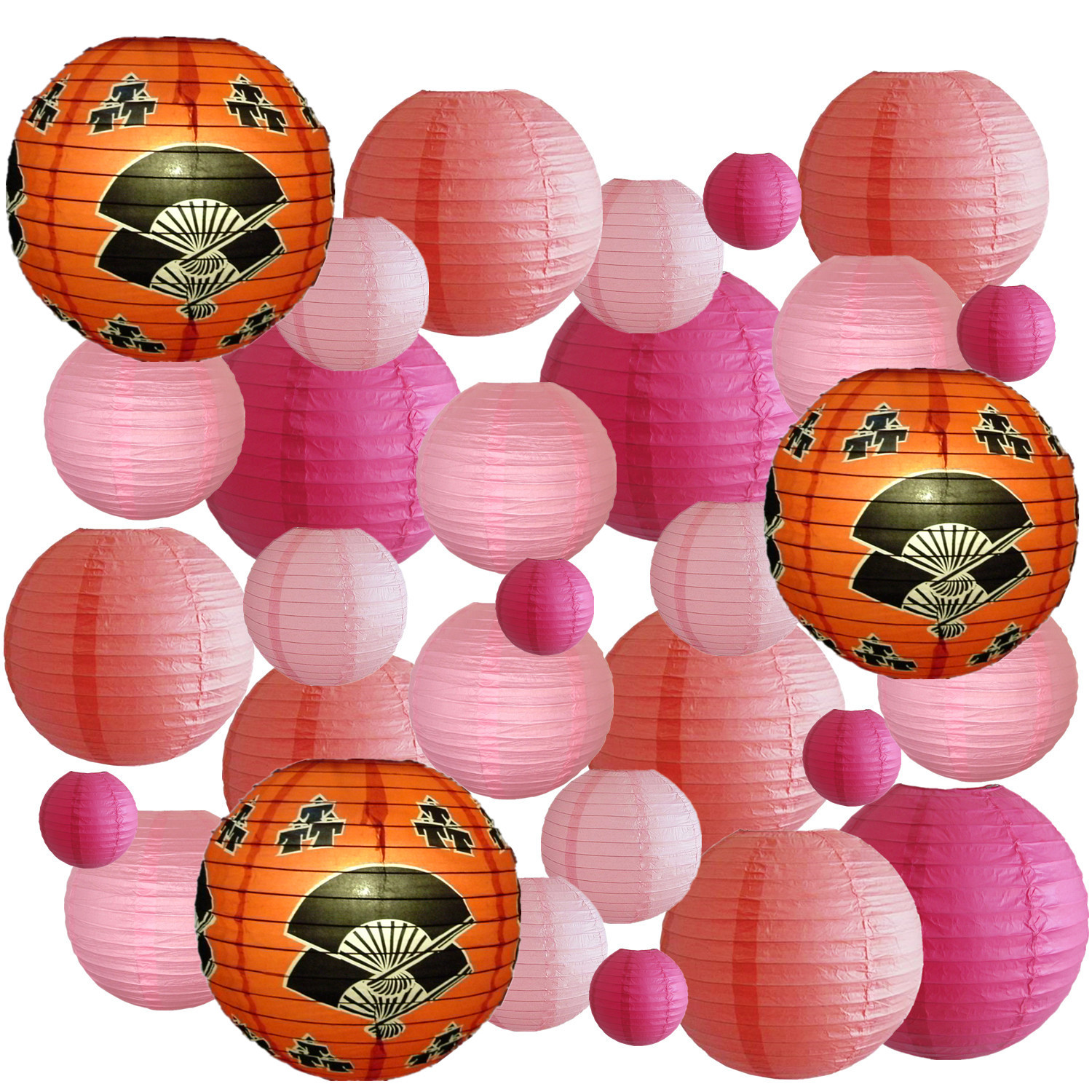 Picture of Spring, Summer, Autumn and Winter Colorfulful Paper Lanterns Round Foldableable Paper Art Combination Set Hanging Lanterns