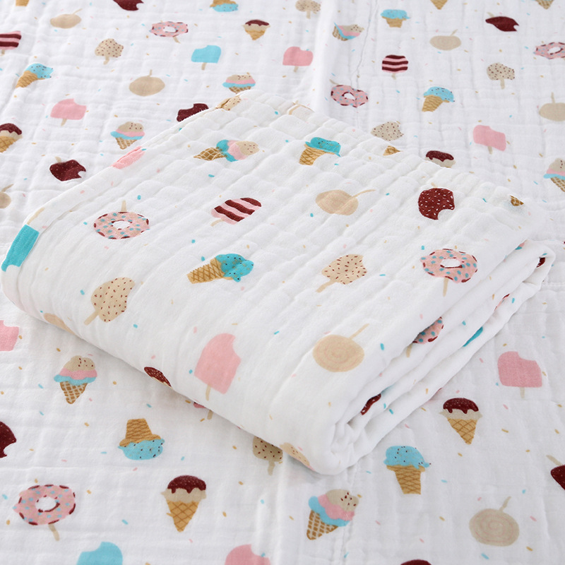 Picture of Baby Bath Towel Pure Cotton Wholesale Pure Cotton Four-Layer Gauze Newborn Wrap Summer Newborn Baby Supplies Children's Blanket